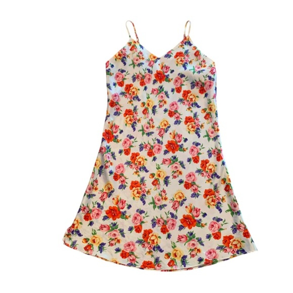 Intimates by LCA Floral Slip Dress V‎ Neck Sleeveless Lingerie Medium